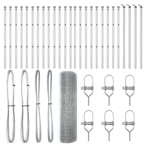 Hegesztett Drótkerítés 13 Oszloppal 0.8x50 m Horganyzott Acélból