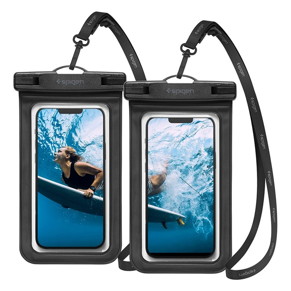 Spigen Aqua A601 Univerzális Vízhatlan Tok - Fekete (2db) (AMP04523)