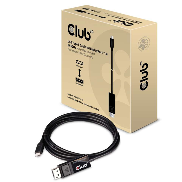 CLUB3D cac-1557 USB C Displayport 1.4 Sort