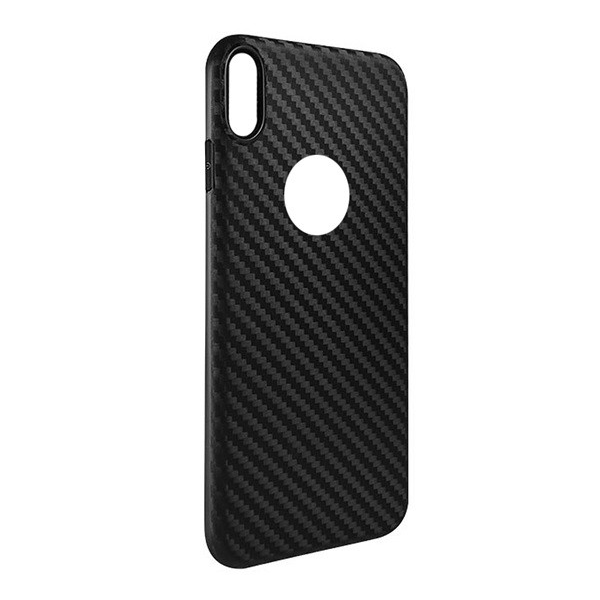 HOCO DELICATE SHADOW szilikon telefonvédő (karbon minta, logó kivágás) FEKETE [Apple iPhone XS Max 6.5] (5996457822317)