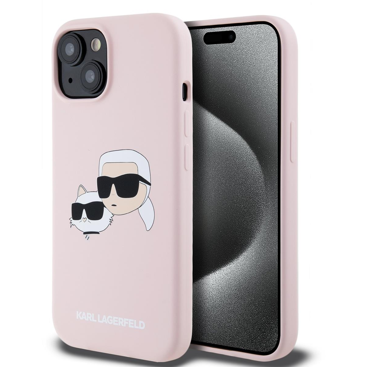 Karl Lagerfeld Liquid Silicone Double Heads MagSafe iPhone 15 Pink tok (KLHMP15SSKCHPPLP)