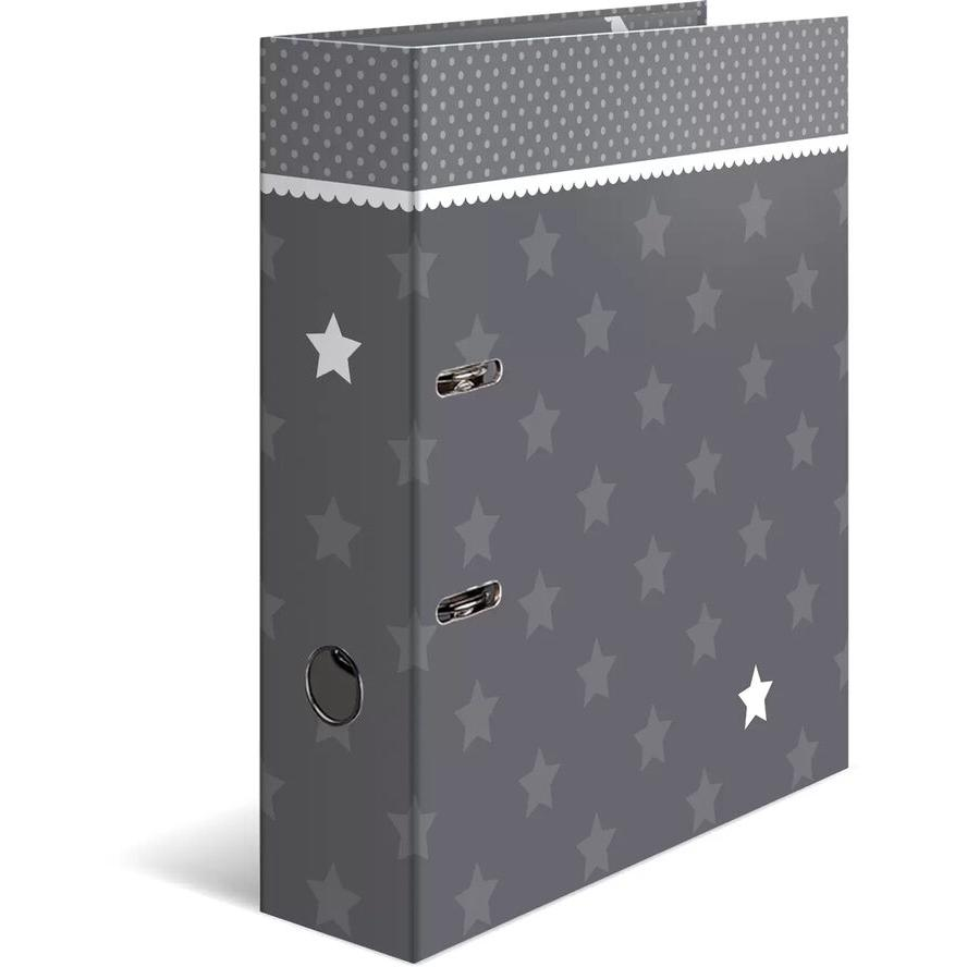 HERMA Ordner A4 Sterne grau mit Bodüre (7189)