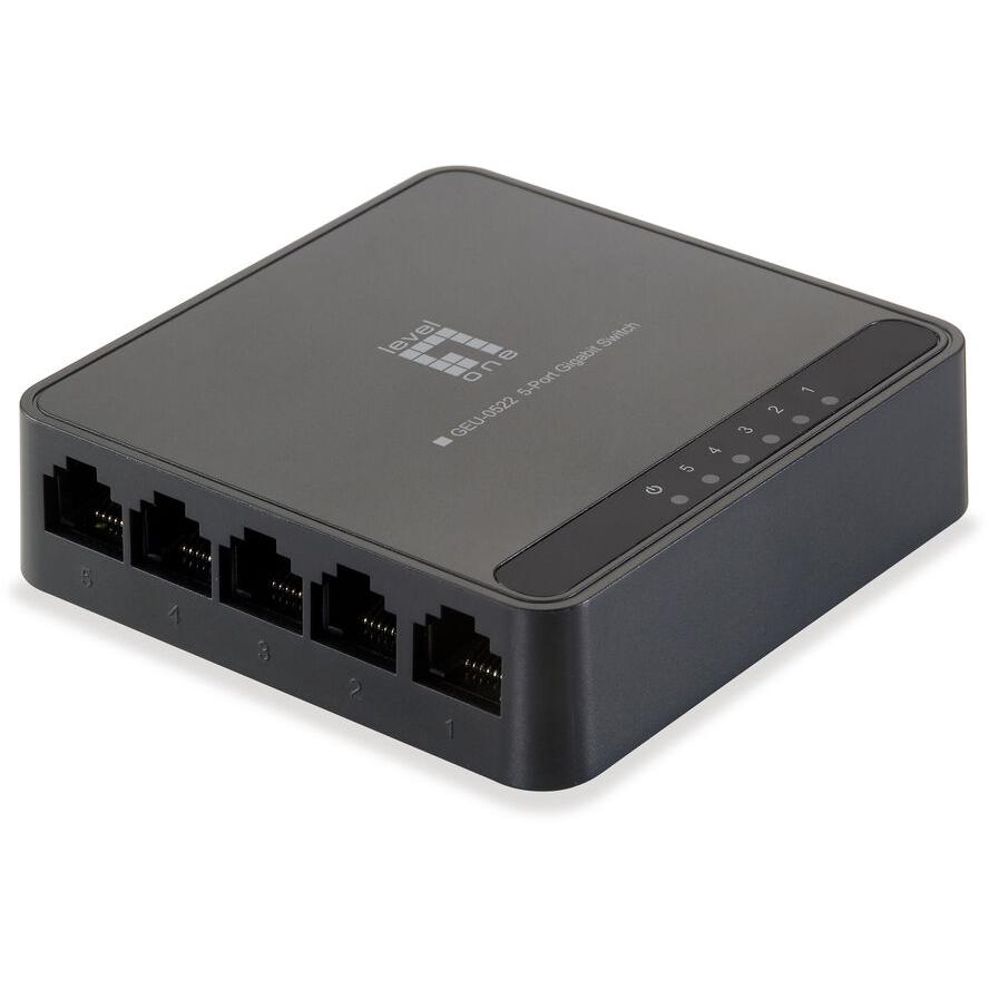 LevelOne GEU-0522 hálózati kapcsoló Gigabit Ethernet (10/100/1000) Fekete (GEU-0522)