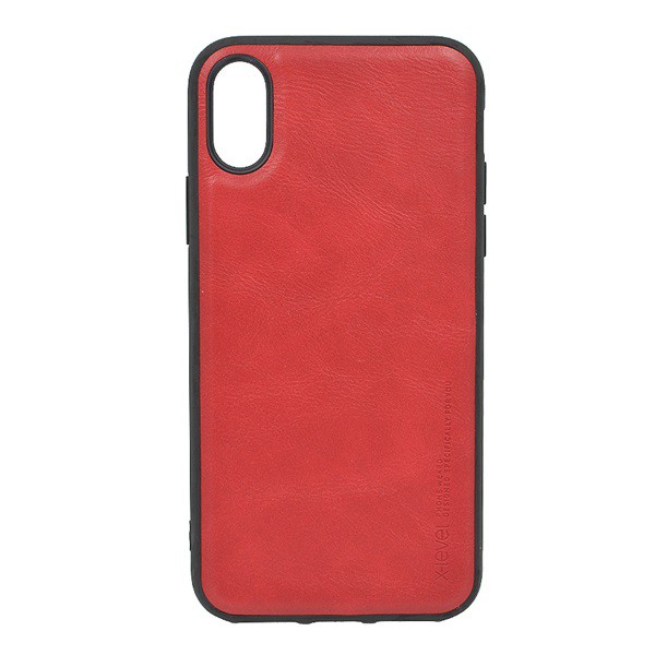 X-LEVEL VINTAGE szilikon telefonvédő (bőr hatású hátlap) PIROS [Apple iPhone XS 5.8] (5996457839964)