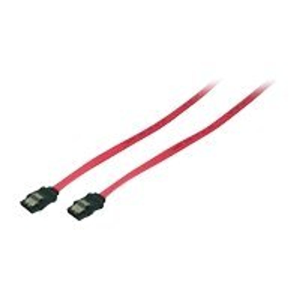LogiLink S-ATA Cable with latch, 2x male, red, 0,30M