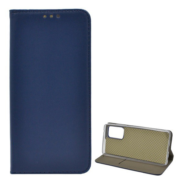 Tok álló, bőr hatású (FLIP, oldalra nyíló, asztali tartó funkció) SÖTÉTKÉK [Samsung Galaxy A52s 5G (SM-A528)] (5996591032474)