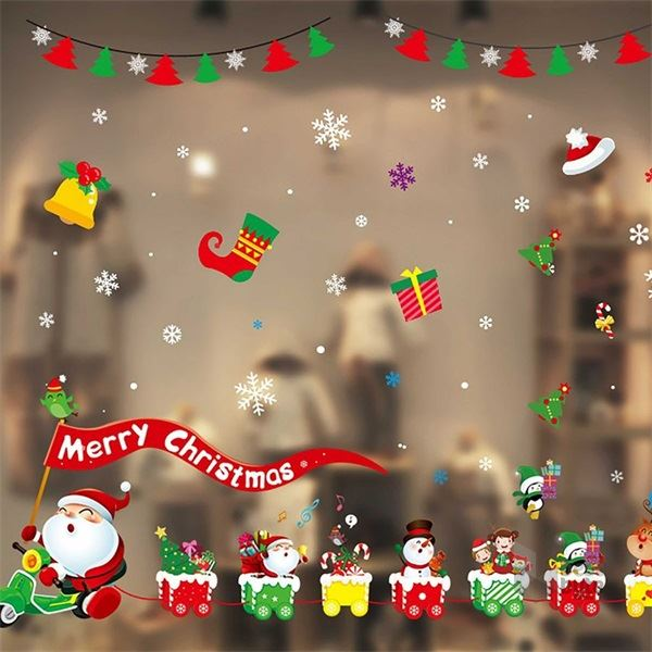 Iris Mikulás robogó-vonat mintás ablakdísz (173-16) (is173-16)