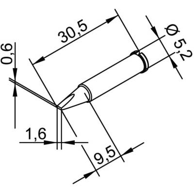 Ersa 102 pákahegy, forrasztóhegy 102 CD LF véső forma 1.6 mm (102 CD LF 16)