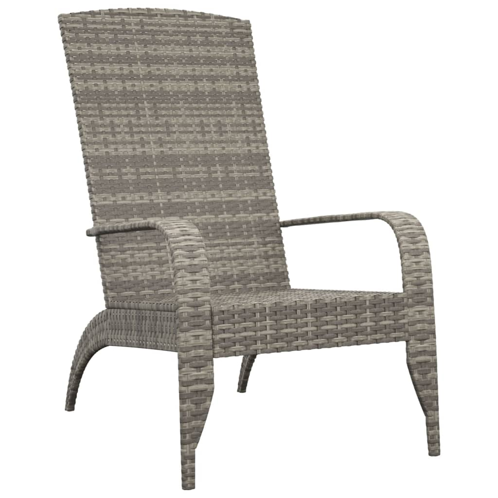 szürke polyrattan kerti adirondack szék (319695)