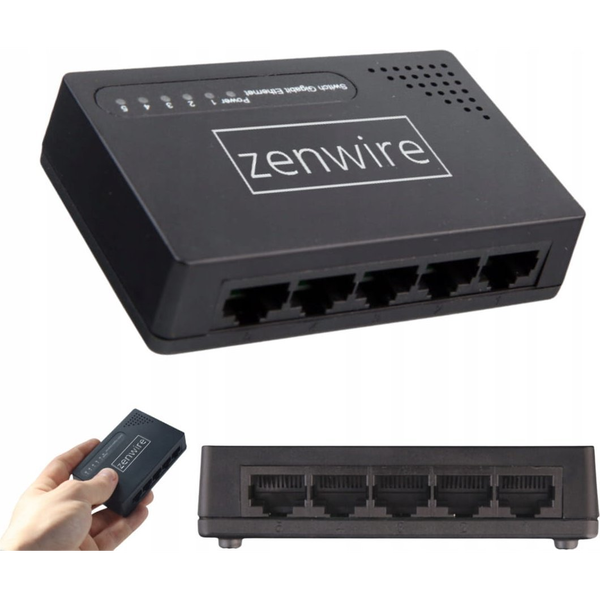 Zenwire SG1005 gigabitno omrežno stikalo 5-portno 10/100/1000 Mb/s RJ45 (4x LAN + 1x WAN), 10 Gb/s, Plug & Play