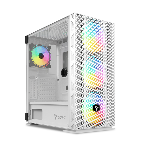 Savio Raptor X1 ARGB Számítógépház - Fehér