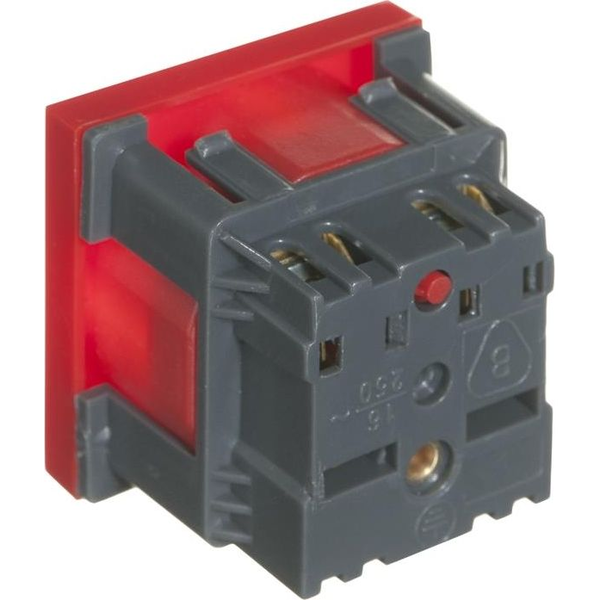 Alantec Gniazdo elektryczne 45x45 z kluczem, czerwone - 2P+Z