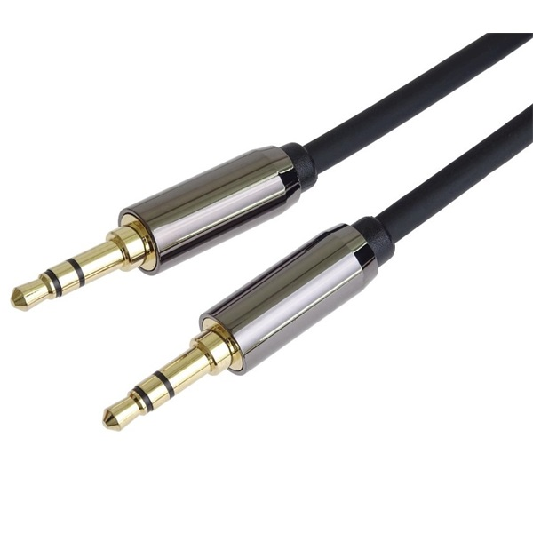 PREMIUMCORD Kábel Audio, Árnyékolt, HQ, 3,5mm Jack - 3,5mm Jack, M/M, 1,5m (KJQMM015)