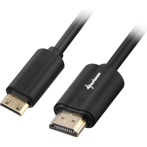 Adapterkabel HDMI Stecker > mini HDMI Stecker (schwarz, 1 Meter, HDMI 4K)