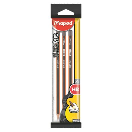 Maped Black'Peps háromszögletű HB Grafitceruza 3db (850011)