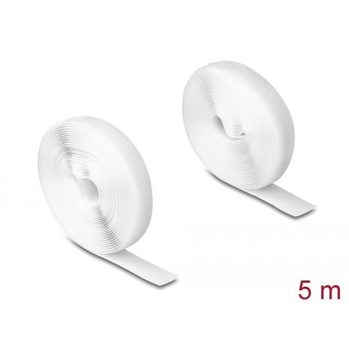 Delock nagy teherbírású öntapadós szalag 5m x 20mm fehér (20919) (del20919)