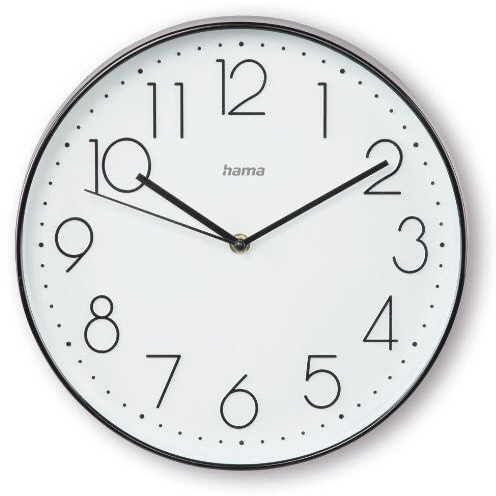 Hama Corsica Orologio al quarzo Rotondo Nero, Bianco
