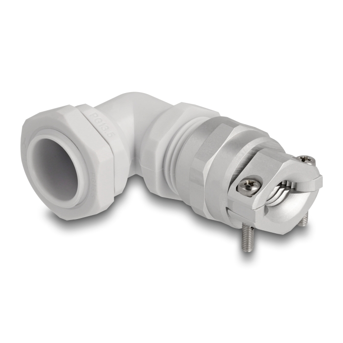 Delock Kábel tömszelence PG13,5 90 hajlított feszültség mentesítős és hajlítás védelemmel ellátott szürke (60596) (60596)