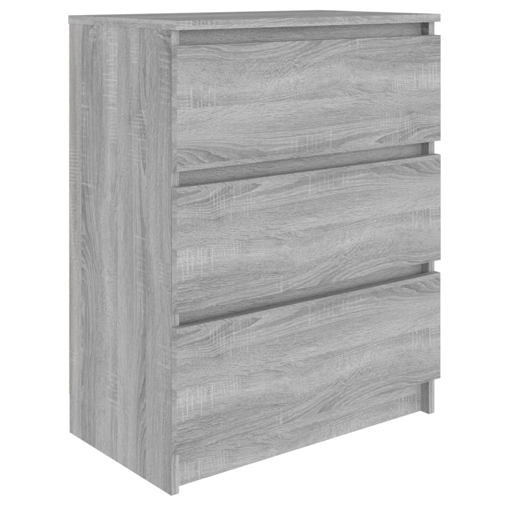szürke sonoma színű szerelt fa tálalószekrény 60 x 35 x 76 cm (815511)