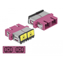 Delock SC optikai szálas csatlakozó Párosító lézervédő zárral / borítással Duplex anya - SC Duplex a (86896)