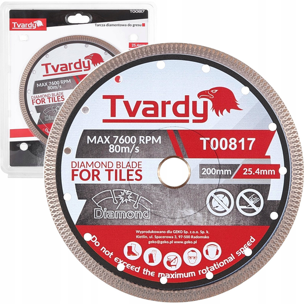 Tvardy Tarcza diamentowa do Gresu 200x10x25.4/22.23mm (25)