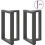 2 db antracit acél étkezőasztal lábak T-alakú 60x35x(72-73) cm
