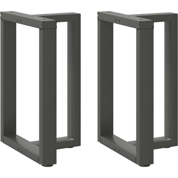 2 db antracit acél étkezőasztal lábak T-alakú 60x35x(72-73) cm
