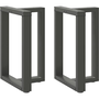 2 db antracit acél étkezőasztal lábak T-alakú 60x35x(72-73) cm