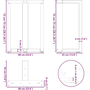 2 db antracit acél étkezőasztal lábak T-alakú 60x35x(72-73) cm