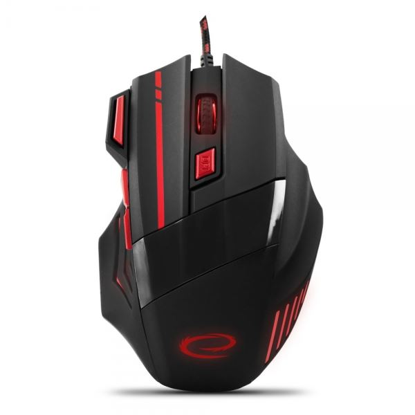 Mouse pentru jocuri Esperanza MX201 WOLF 2400 DPI negru-roșu USB