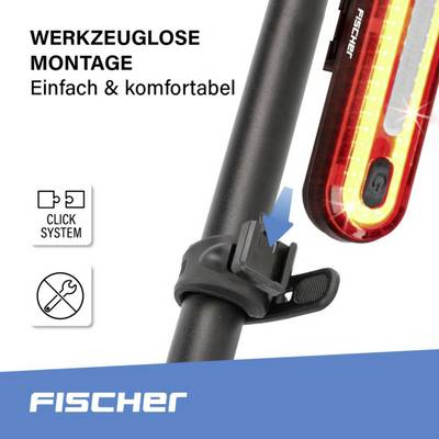 Fischer Fahrrad Kerékpár hátsó világítás LED Akkuról üzemeltetett (50089:FISCHER) (50089:FISCHER)