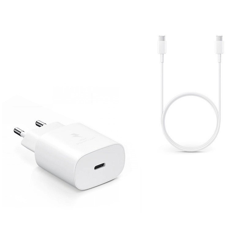 SAMSUNG EP-TA800EWE PD 3.0 Hálózati töltő + EP-DA905BWE kábel 25W OEM (SAM-0886)