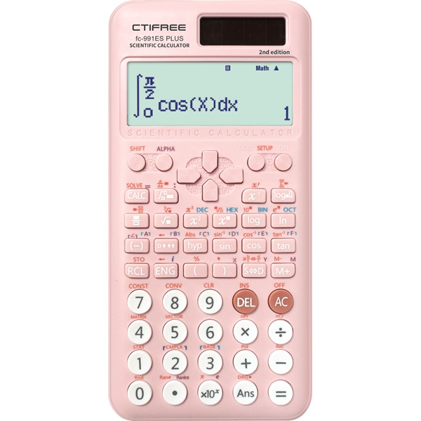 CTIFREE FC-991 ES PLUS 2nd PINK tudományos számológép, 77x161mm, dual power (FC-991 ES PLUS 2ND COLOR PINK)