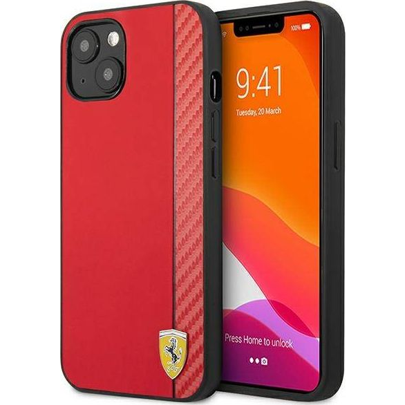 Ferrari On Track Apple iPhone 13 mini karbon hátlap tok, piros (3666339026479)