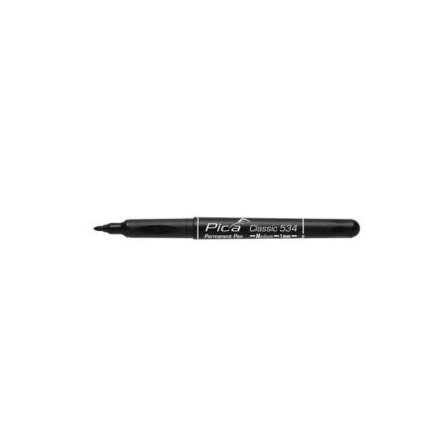 Marker permanent, Pica, Vard rotund, 1.0mm, Negru