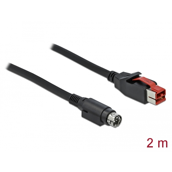DELOCK PoweredUSB Kab. 24v Stecker zu Mini-DIN 3Pin 2 m