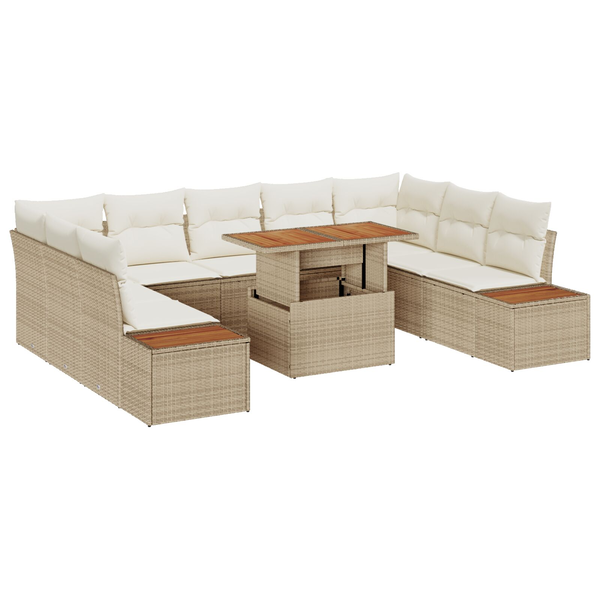 Conjunto De Sofá De Jardín Conjunto De 6 Beige Ratán V2175 Unico / Beige