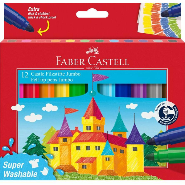 Комплект джъмбо кариока Faber-Castell 12 цвята разноцветен 190x175x15мм