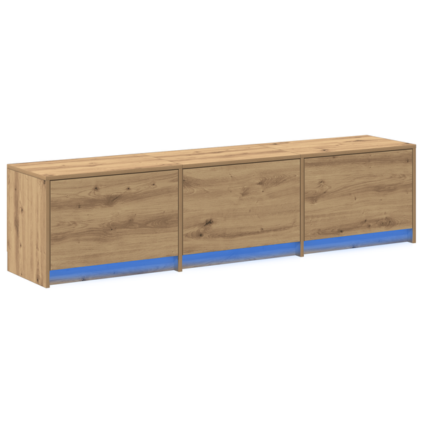 TV Szekrény LED világítással Artisan Tölgy 165x34x40 cm Szerelt Fa