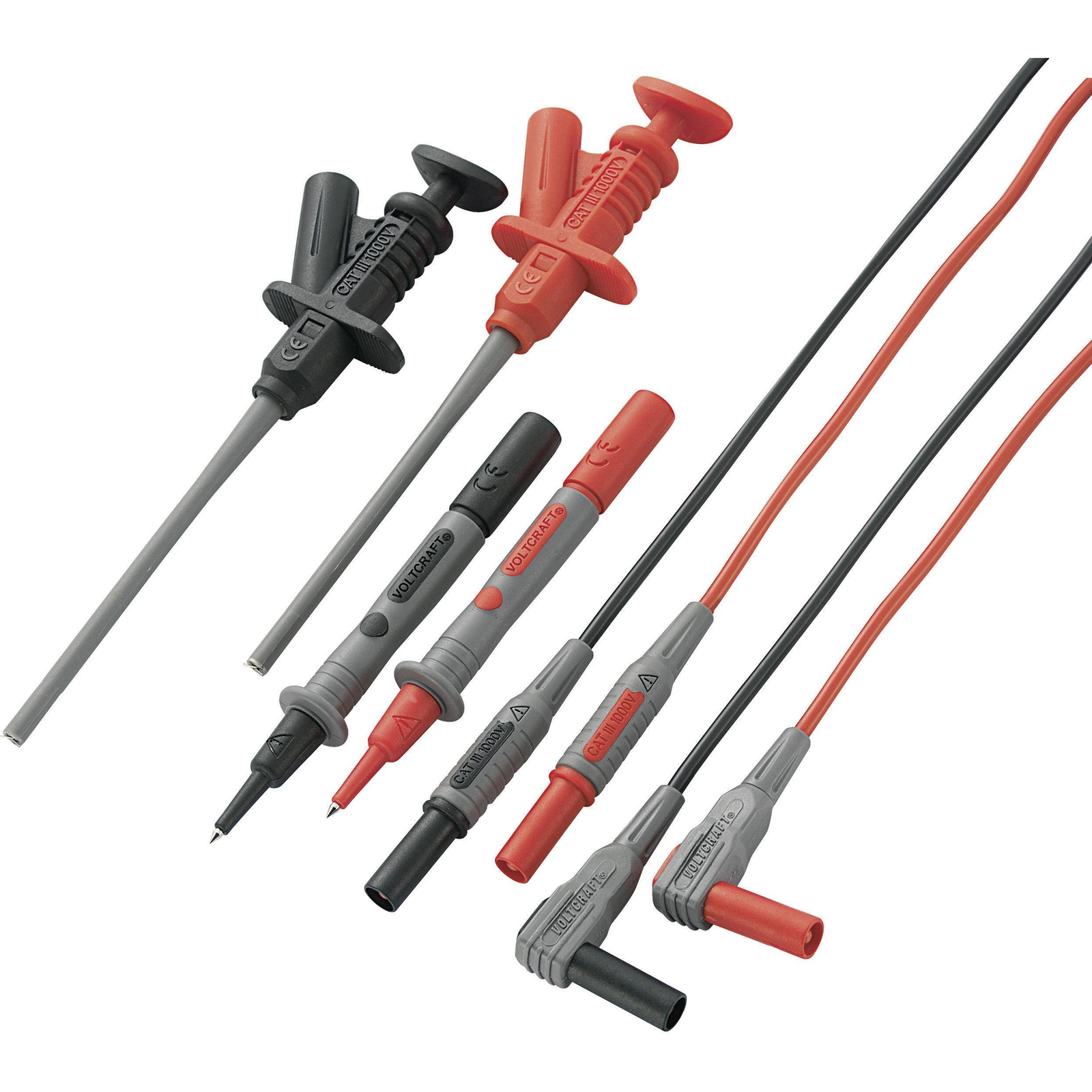 Biztonsági mérővezeték készlet 1,2 m, fekete/piros, Voltcraft MS-6 (2181316)