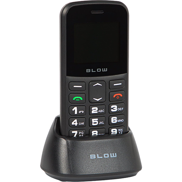 Blow Telefon - Idősek Számára, S18D, Fekete, Állvánnyal