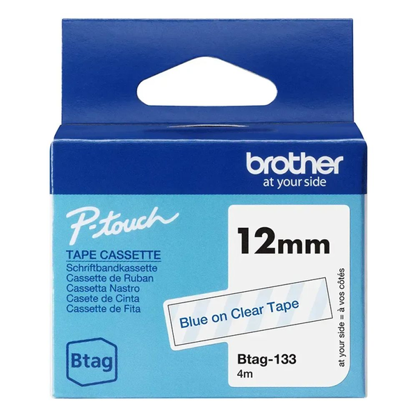 Brother BTAG-133 címkéző szalag Áttetszőn kék