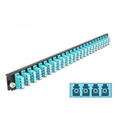 Delock 19? kötő doboz első panele 24 porttal LC Quad vízkék (43372)