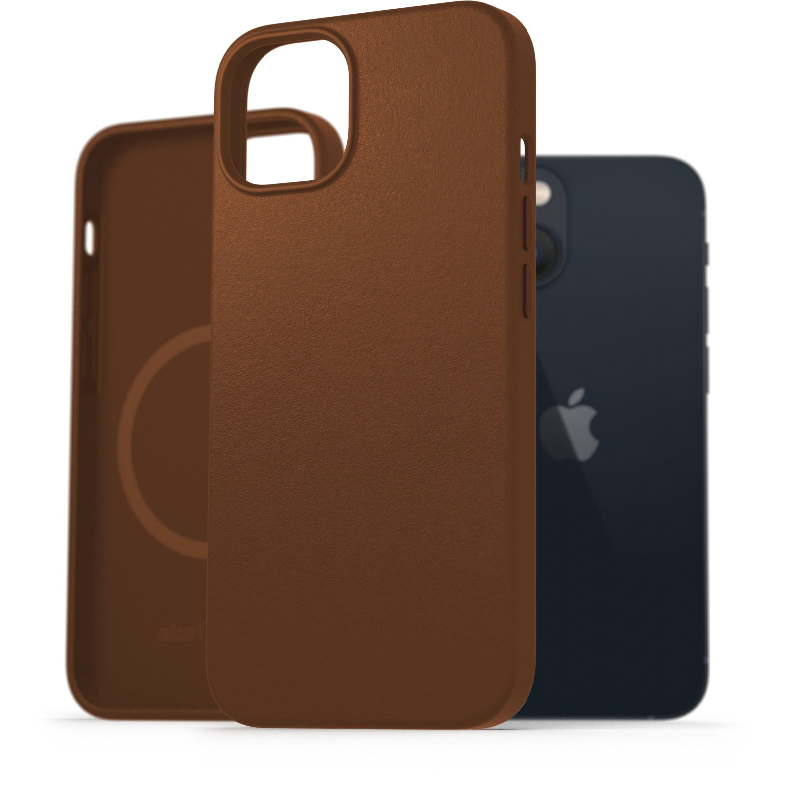 AlzaGuard Genuine Leather iPhone 13 MagSafe nyeregbarna tok (AGD-GLCM0003C)