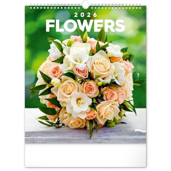 REALSYSTEM Falinaptár képes  300x340mm Flowers  2026. (6087-FL)