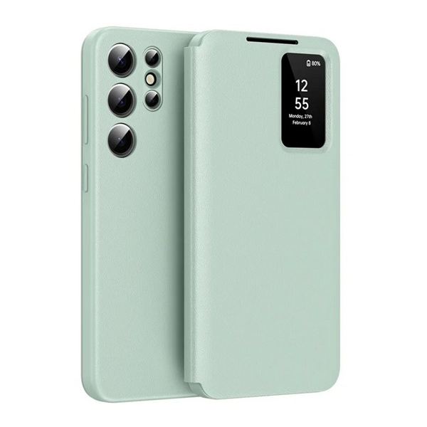 gigapack Tok álló (aktív FLIP, oldalra nyíló, Smart View Cover) VILÁGOSZÖLD Samsung Galaxy S25 Ultra (SM-S938) " csomagolás" (GP-166956)