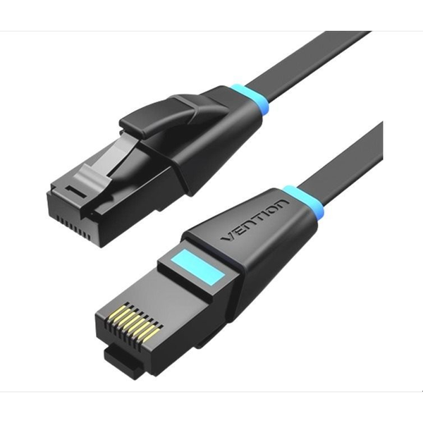 Vention Flat Cat.6 UTP Patch Cable, 5m, fekete