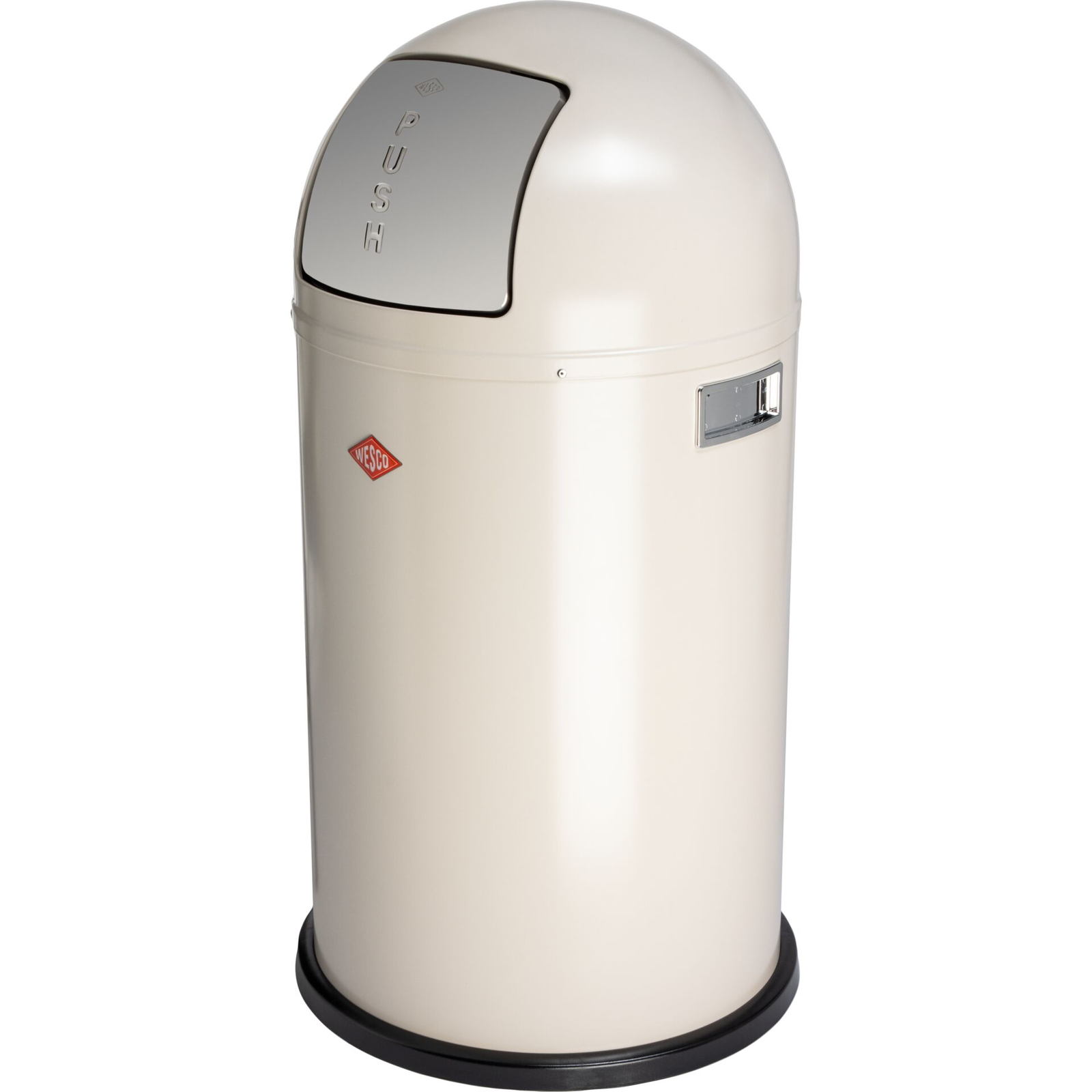 WESCO Pushboy 50 literes nyomófedeles fém szemetes - Matt homok (112794)