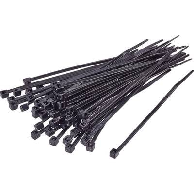 Kábelkötöző 100 mm fekete UV stabilizált Tru Components 1592857 TC-CVR100BK203 100 db (1592857)