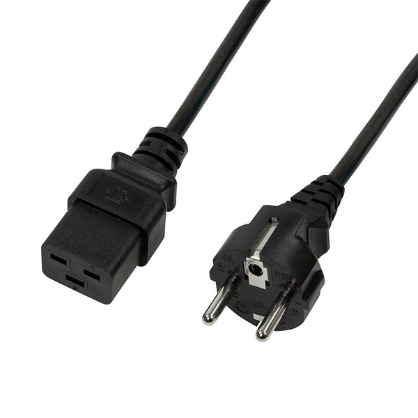 Napájací kábel CEE 7/7 na IEC C19 3m LogiLink CP153 - VDE, 16A, 3600W
